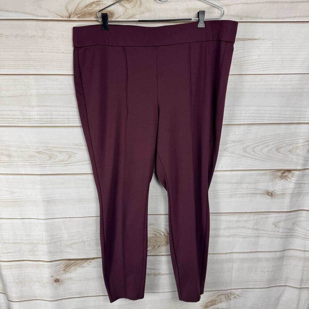 Lane Bryant Burgundy Elastic Waistband Pull On Pant Size 22/24